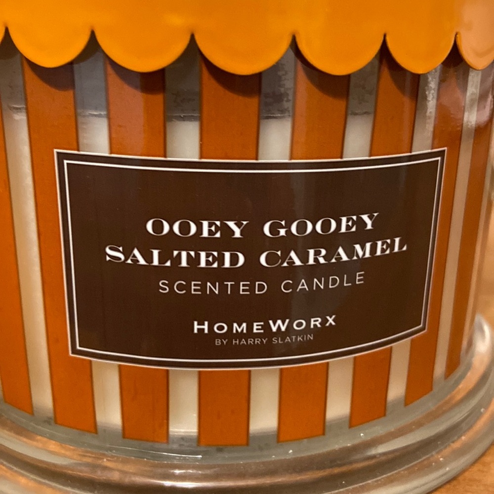 NEW Ooey Gooey Salted Caramel Candle from Homeworx by Harry Slatkin